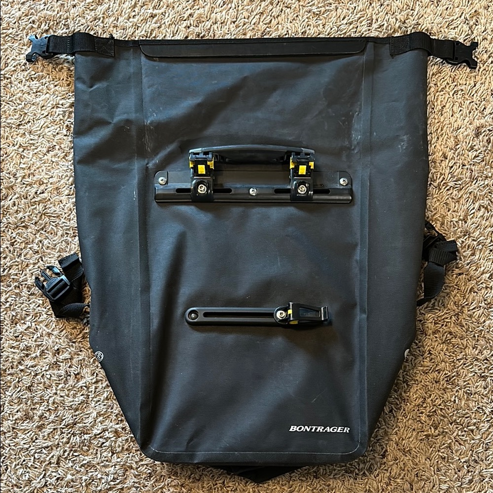 2 Black Waterproof Roll-Top Pannier Bags